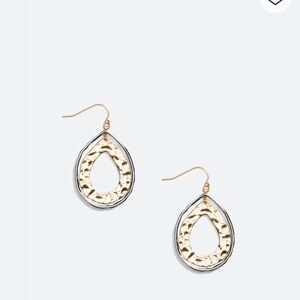 Gold and Silver Teardrop Earrings
